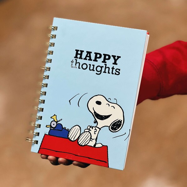 Peanuts 6 x 8 Spiral Hard Cover Journal-Happy Thoughts